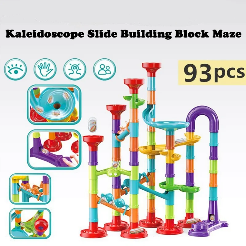 Marbles Run Catapult Track Building Blocks สไลด์ลูกปัดของเล่นเพื่อการศึกษาเด็กของขวัญ Race Balls ของเล่น Marble Track Race ชุด