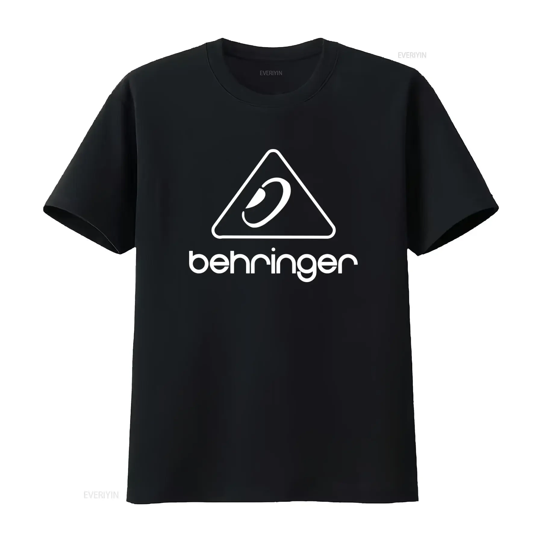 Camiseta con Logotipo de BEHRINGER para Hombre y Mujer, Disponible en Todas las Tallas, Negra y Blanca, Estilo Vintage, Lavada, Ligeramente Elástica, Ropa de Diseñador