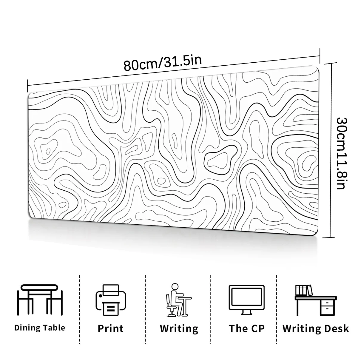 1PC Large Mouse Pad, Office Gaming Table Mat, Non-slip Rubber Base Washable Mouse Pad for Work, Gaming and Office Cute Mouse Pad