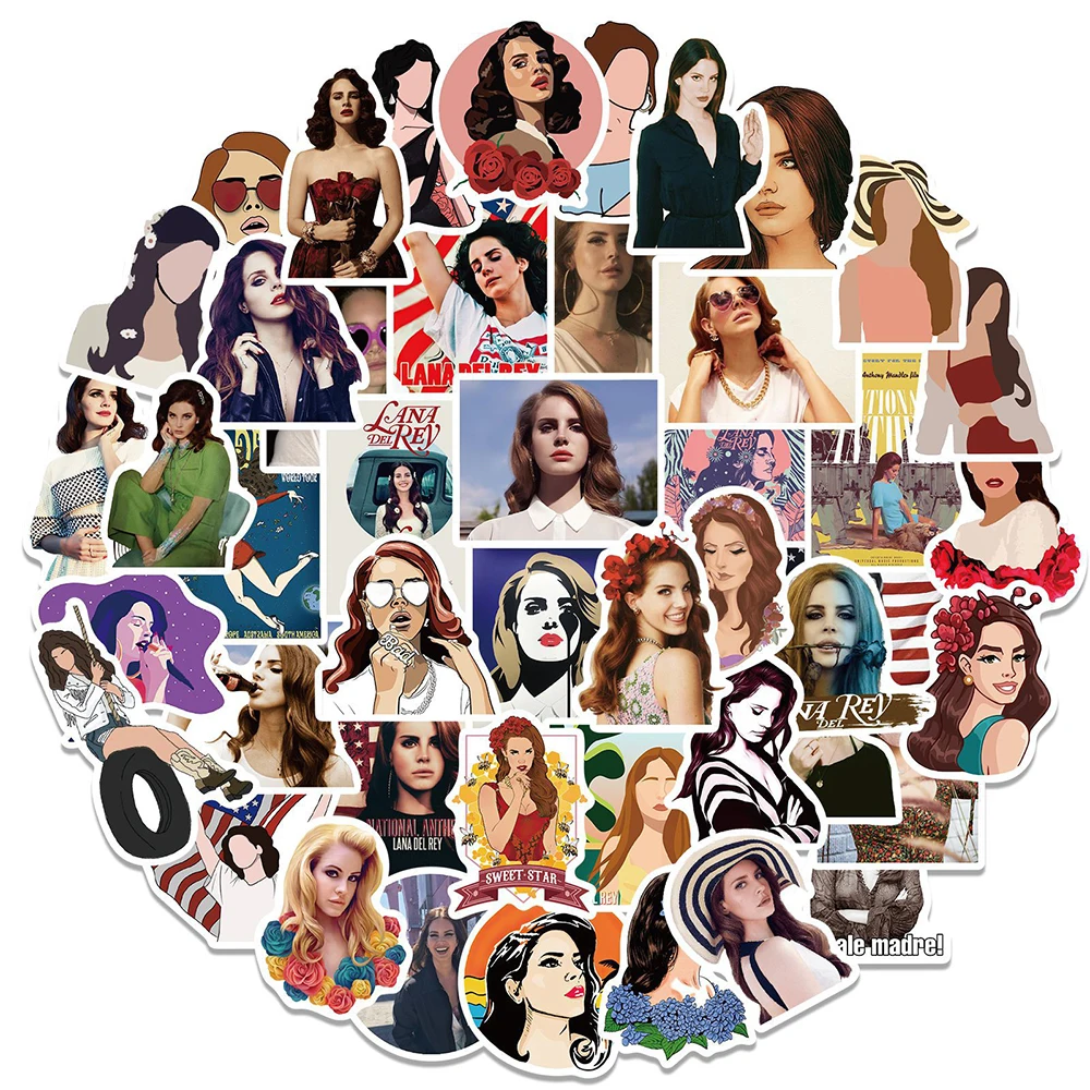 10/30/50PCS Singer Lana Del Rey Stickers Graffiti Decals Waterproof DIY Guitar Phone Scrapbook Skateboard Sticker Classic Toys