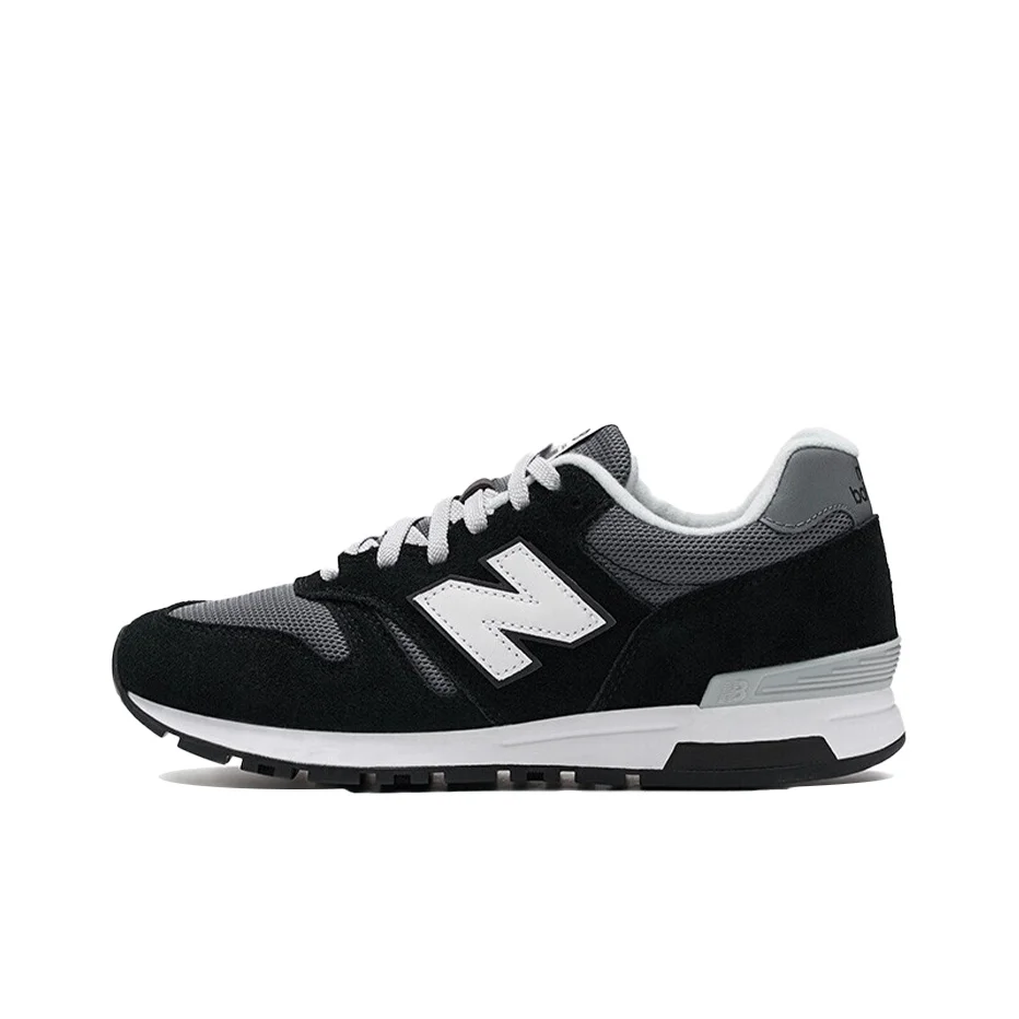 حذاء الجري New Balance NB 565 مريح بقصة منخفضة للرجال والنساء، رمادي-أسود