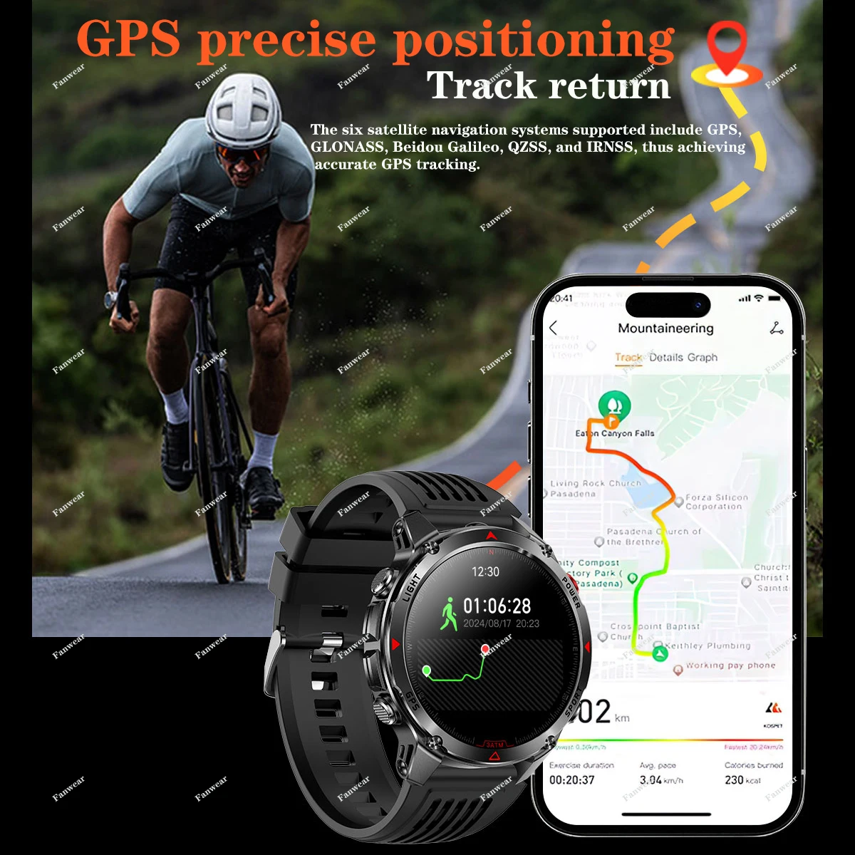 GPS ساعة ذكية ل huami T-REX3 MAX ساعة ذكية مزدوجة التردد GPS البوصلة ارتفاع ضغط مصباح ليد جيب بلوتوث دعوة 3ATM