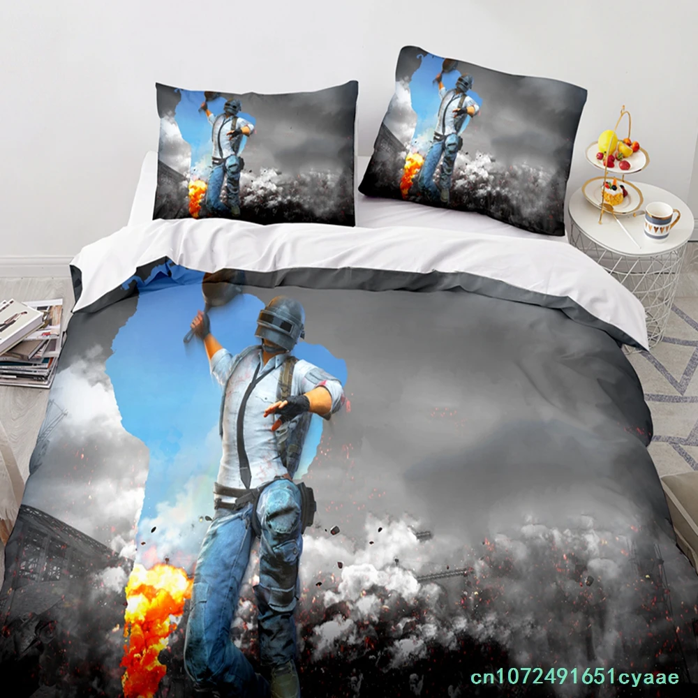 PUBG Bedding Set Single Twin Full Queen King Size Game PUBG Bed Set Aldult Kid Bedroom Duvetcover Sets 3D Print Men/women 035