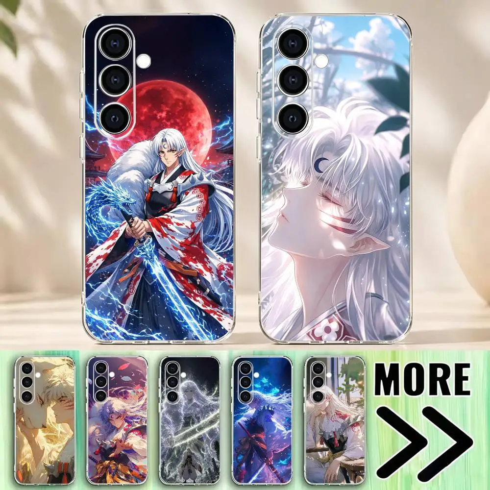 Hype anime I-Inuyasha S-Sesshomaru Phone Case Transparent Soft TPU Case For Samsung A73,A72,A70,A71,A53,A52,A51