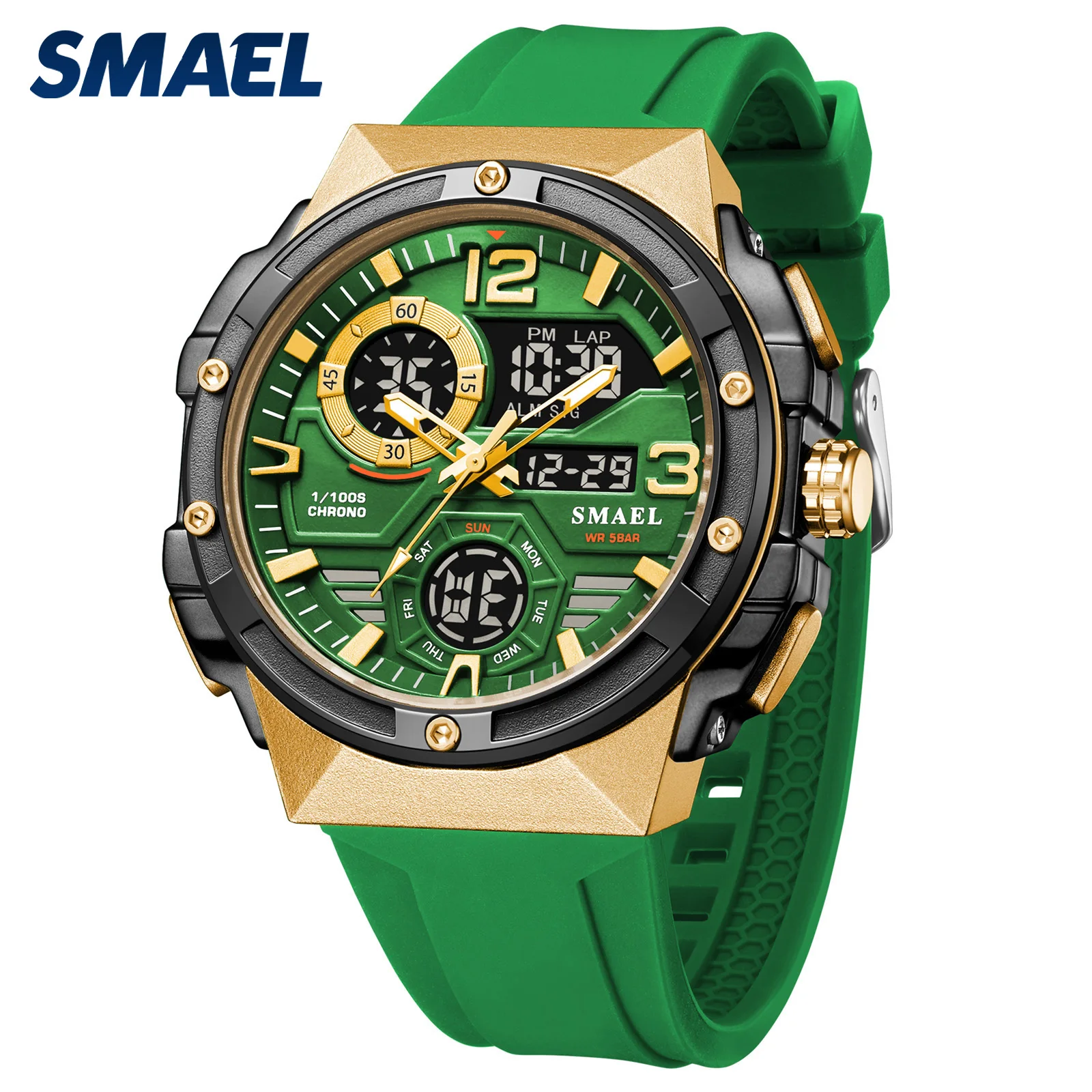 

Бренд SMAEL, спортивные часы, водонепроницаемые военные часы 50 м, армейские 8118, цифровые часы, светодиодные кварцевые мужские наручные часы, противоударные