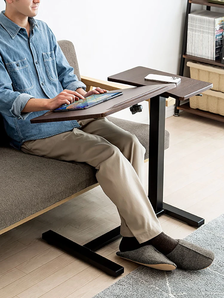 Folding lifting mobile computer desk+small table board multifunctional sofa bedside ergonomic desk