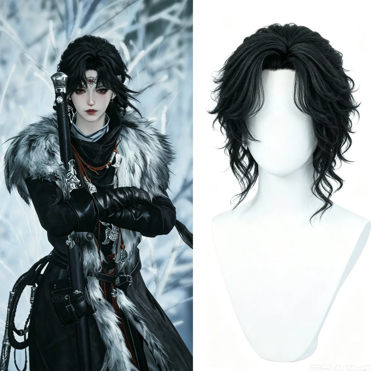 perruque-longue-tressee-noire-faite-a-la-main-coiffure-cosplay-juezhang-forest-style-personnalise-du-jeune-maitre-loup-gris-inspiree-de-where-winds-meet