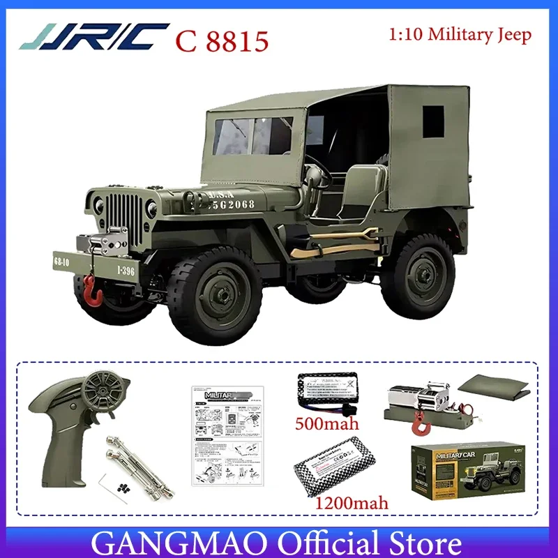 JJRC C8815 Rc Car 1941 JEEP WILLYS 2.4g 4wd RTR Crawler Climbing Scale Military Truck Offroad Vehicle Adult Toy Gift for Kids