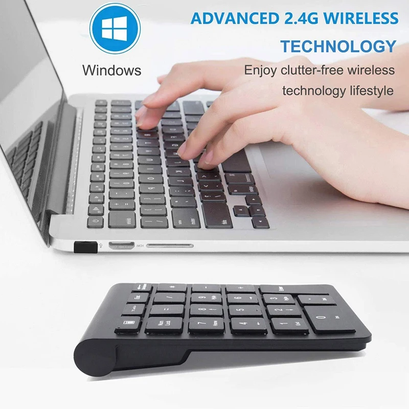 22Keys Numeric Keyboard 2.4G Wireless Mini Portable Ergonomic Digital Numpad With USB Receiver  For Office Laptop