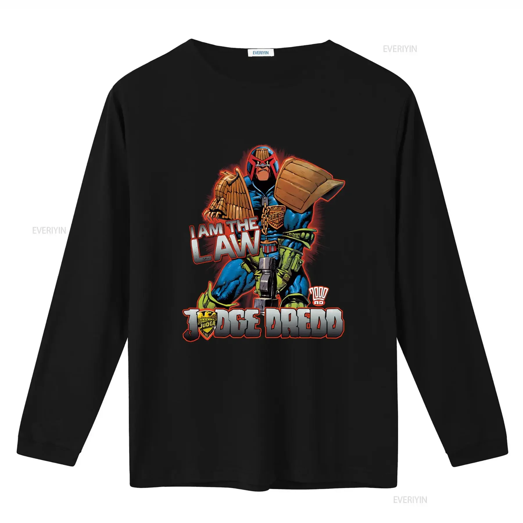 Judge Dredd Law T Shirt I AM THE Design for Comic Fans vintage Washed Soft homme graphic Comfortable Top For Everyday Wear
