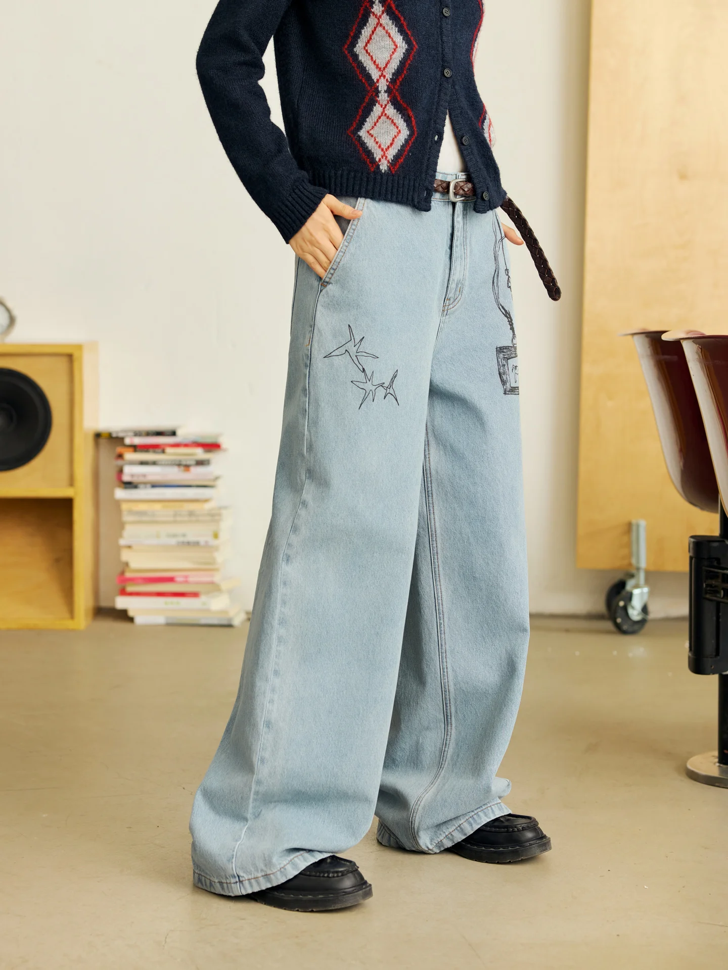 

Octopusme Straight Leg Loose Wide Leg Jeans Women's Early Spring Casual Pants Vintage Sle Cotton Comfortable Fit Jeans