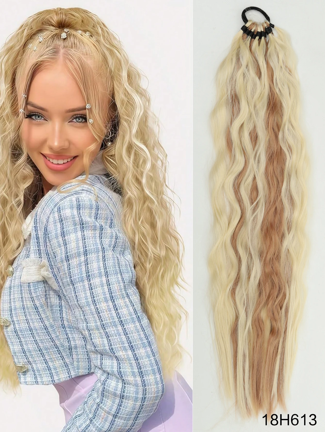 Synthetic Braided Wig, 24 Inch Curly Ponytail