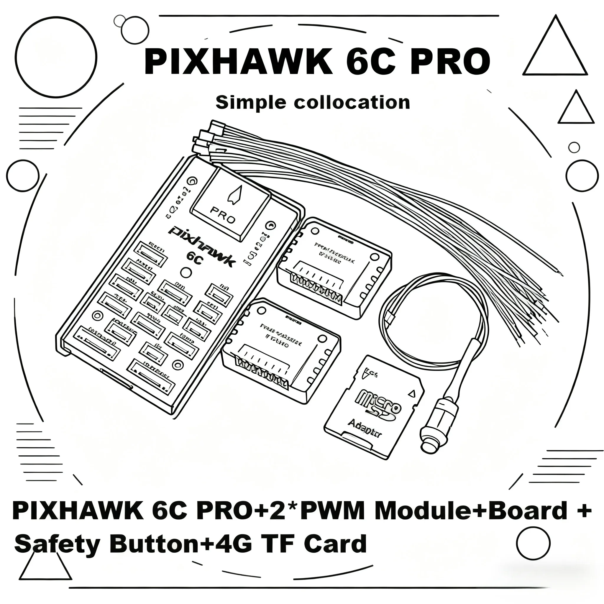 BCUBE Pixhawk PX4 PIX 2.4.8/PRO/6C PRO Colocação simples Controlador de vôo de 32 bits Piloto automático 12S Quadcopter Ardupilot