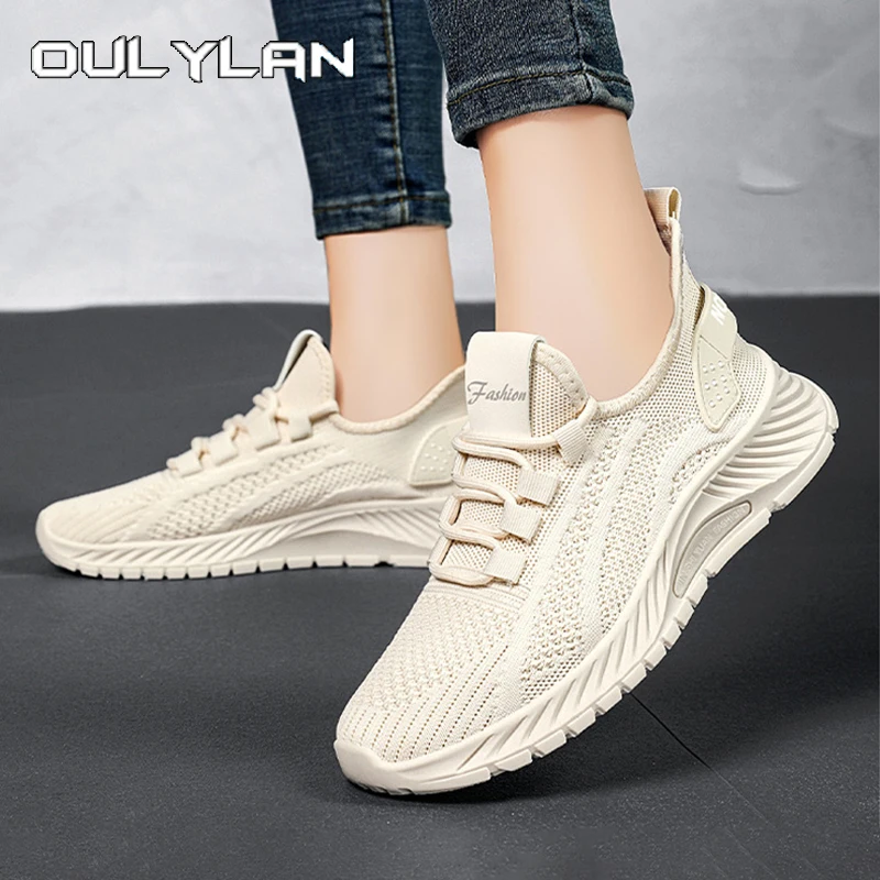 

Oulylan Lady Fashion Soft Soled Runshoes Summer Mesh Breathable Sneakers Outdoor Casual Lightweight Sports Shoes Size 36-43