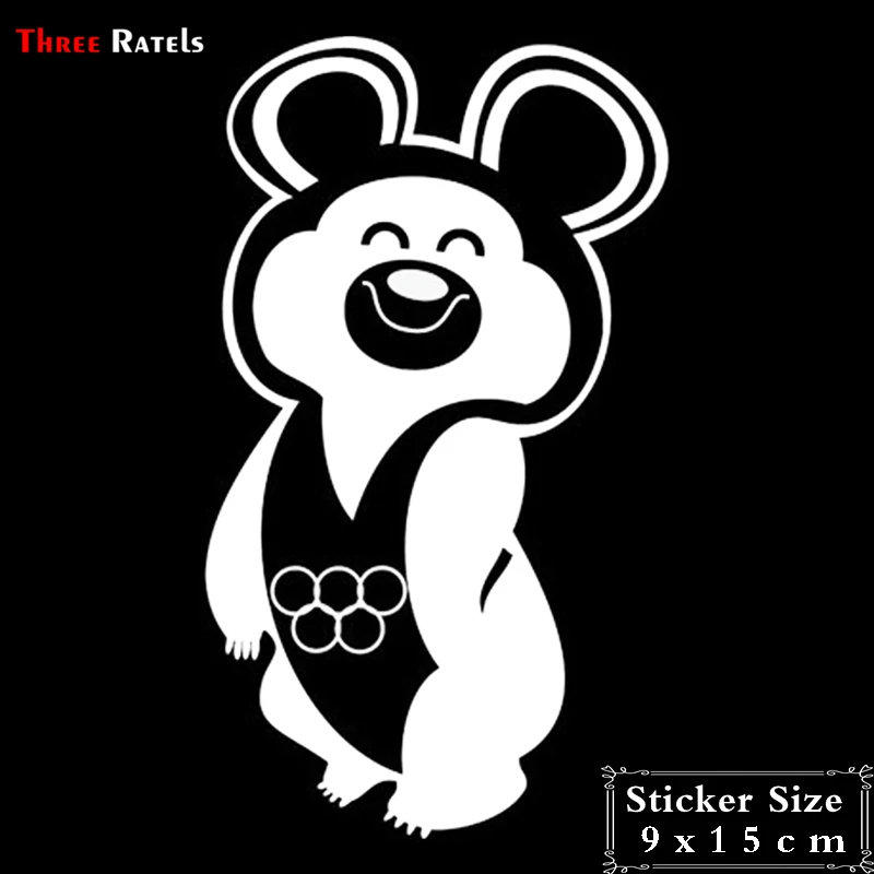 Three Ratels TZ-2028# 9x15cm Funny Car Stickers Animal Lovely Smiling Bear And Decals