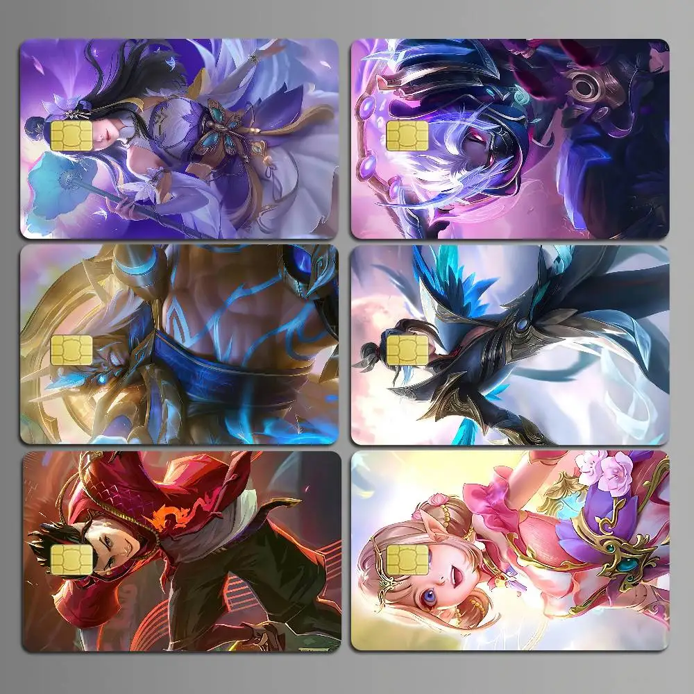M-Mobile Legends Cartoon Animation Anmie غطاء جلدي لبطاقة الائتمان وبطاقة الخصم الأمامية