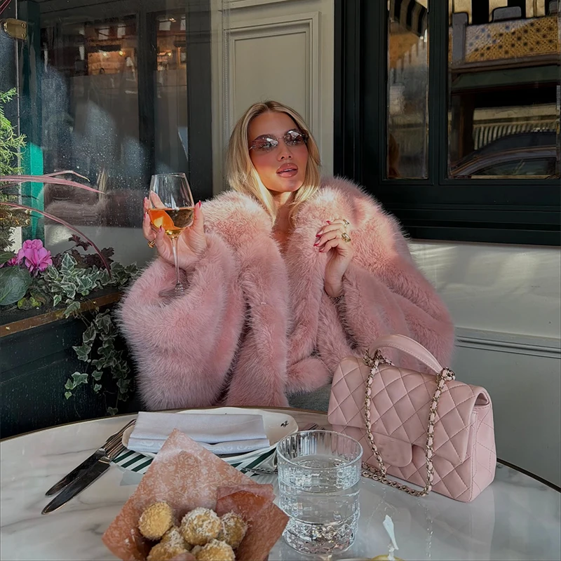 المرأة الفاخرة سميكة رقيق فو الفراء معطف مقنع شتاء دافئ الصلبة بدوره إلى أسفل طوق المفتوحة السترات أنيقة فضفاضة الشارع أبلى