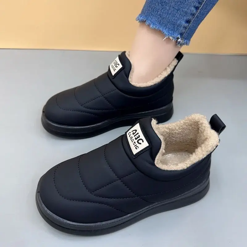 

Winter Thiened Fce Lined Snow Boots Women's Waterproof Non-slip Warm Cotton oes Old Beijing Cloth oes ort Tube