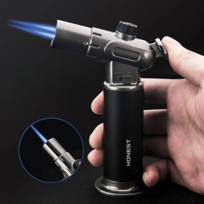 

HONEST Metal High Temperature Lighter Outdoor Windproof Dual Fire Switchable Butane Gas Turbo Lighter Spray Gun Welding Tools