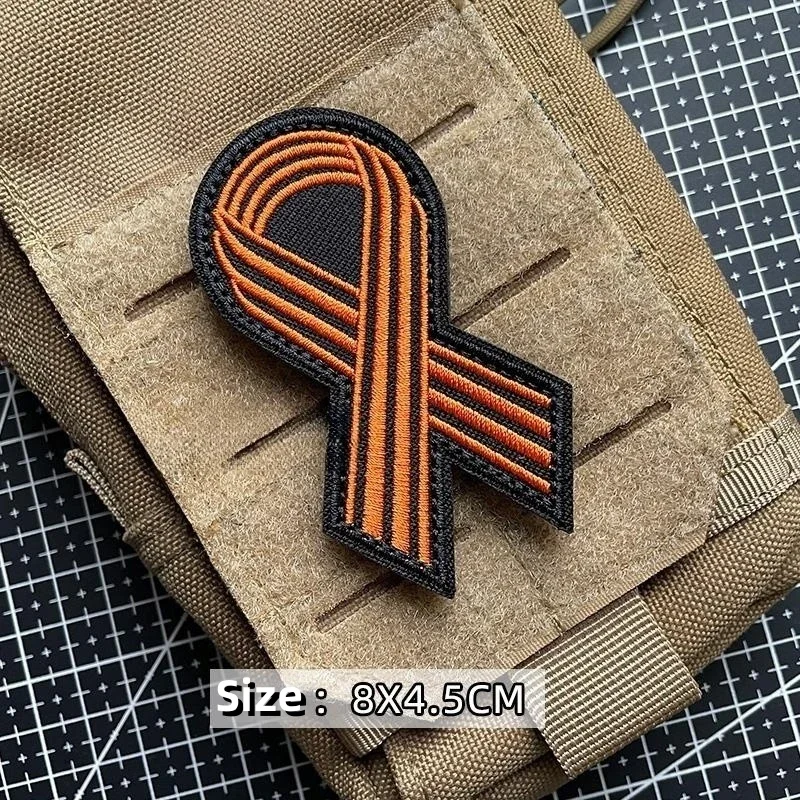 Russia Saint George Ribbon Flag Hook&Loop Armband Morale Badge on Backpack Hats Sticker Soviet Embroidery Patches