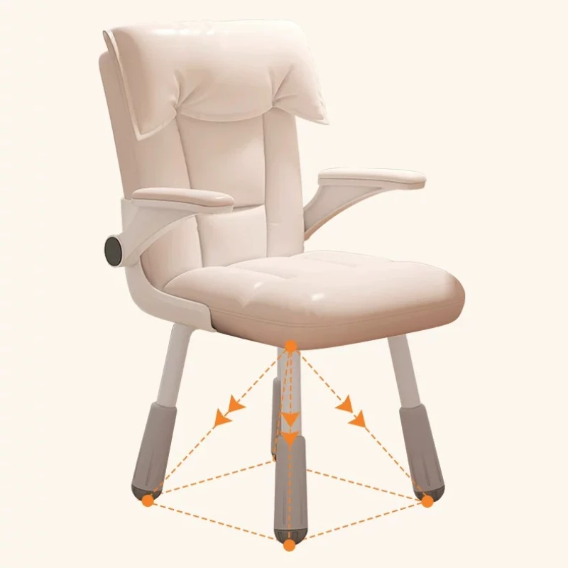 Leather Rolling Office Chair Lazy High Back Swivel Bedroom Office Chair Salon Ergonomic Lounge Silla De Oficina Salon Furniture
