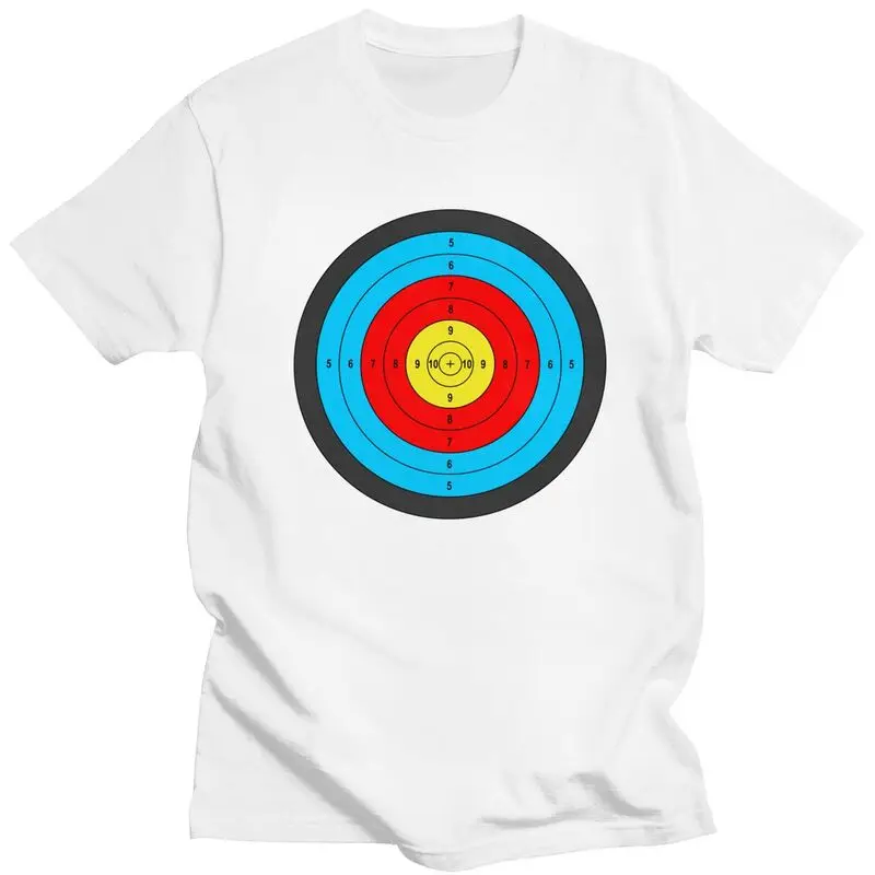 Custom Shooting Target T Shirt for Men 100% Cotton Tshirt Leisure Tees Short Sleeve Archery Archer Darts T-shirt Loose Fit