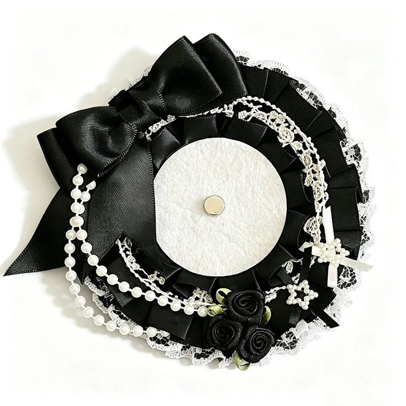 Handgefertigter Lolita Rosetten-Ansteckerhalter, niedlicher Anime Ita Bag Pin-Displayrahmen, Cosplay-Taschenzubehör zum Sammeln von Abzeichen und Pins
