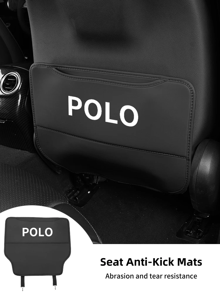 

Car Leather Half-Cover Seat Anti-Kick Mats Pad Storage Pouch For VW Polo T5 Passat Jetta Tiguan Scirocco Sagitar Touareg Touran