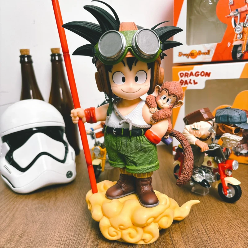 Dragon Ball Kid Goku Figure Flying Nimbus Power Pole PVC Anime Statue Model For Desk Decoration Gift