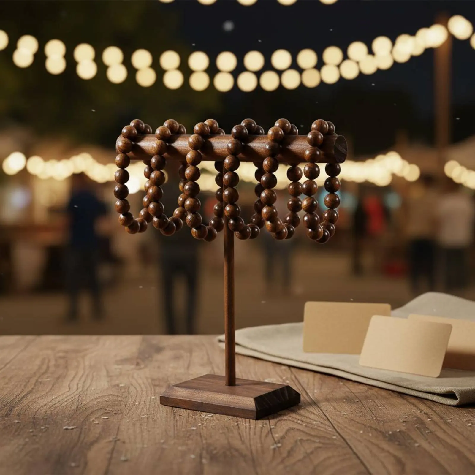 

Подставка для браслетов и ожерелий, экономящая место, деревянная, с перекладиной, для хранения украшений, деревянная подставка для ювелирных изделий, для организации без беспорядка