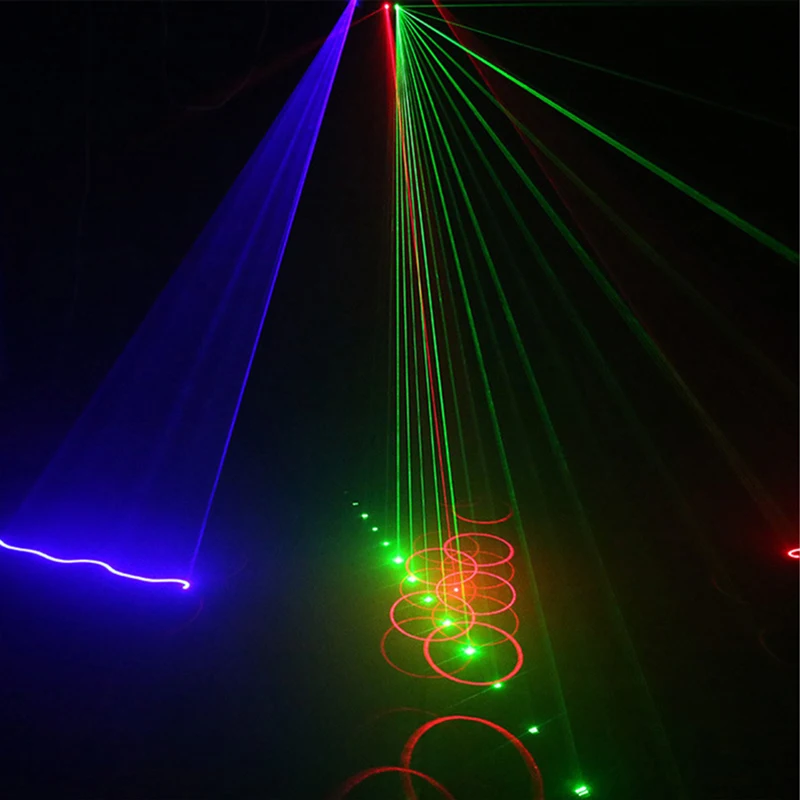 Four Eyes DJ Laser Light RB Line Scanning with RG Patterns Effects Stage Lighting Projector Sound Actived Disco Party Lights