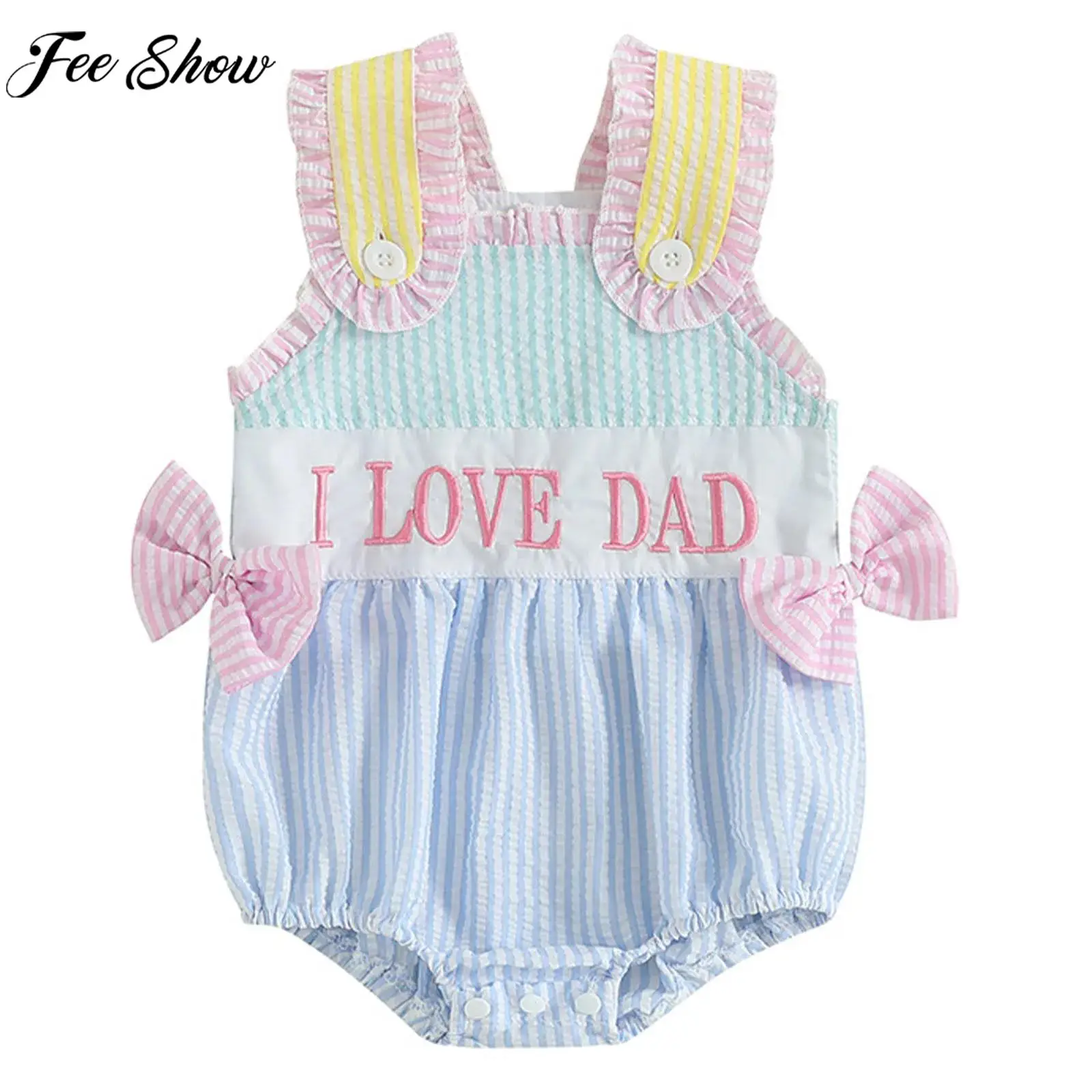 

Infant Girls Ruffle Sleeveless Embroidery Cute Rompers Summer Casual Daily Wear Baptism Party Beach Holiday Photography Bodysuit