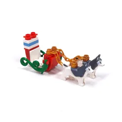 MOC 1PCS 16606 Santa Claus Mount Building Blocks Kit Bricks Particle Snow Dog Husky Animal DIY Toys Children Christmas Xmas Gift