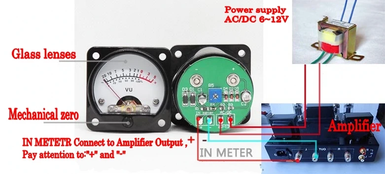 2 قطعة 45 مللي متر كبير VU متر ستيريو مكبر الصوت مجلس مؤشر مستوى قابل للتعديل مع سائق