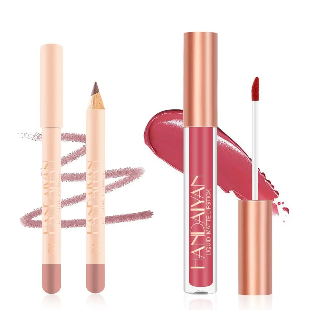 12 Kleuren Matte Lipliner Non-Stick Cup Langdurige Lippenstift Lippen Contour Lijn Lipgloss Nude Roze Lip Tint Make-Up Tool