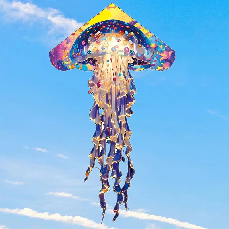 해파리 연 야외 장난감 3d 연 풍선 연 어린이를위한 바람 연 어린이를위한 papalotes 야외 장난감 파워 연