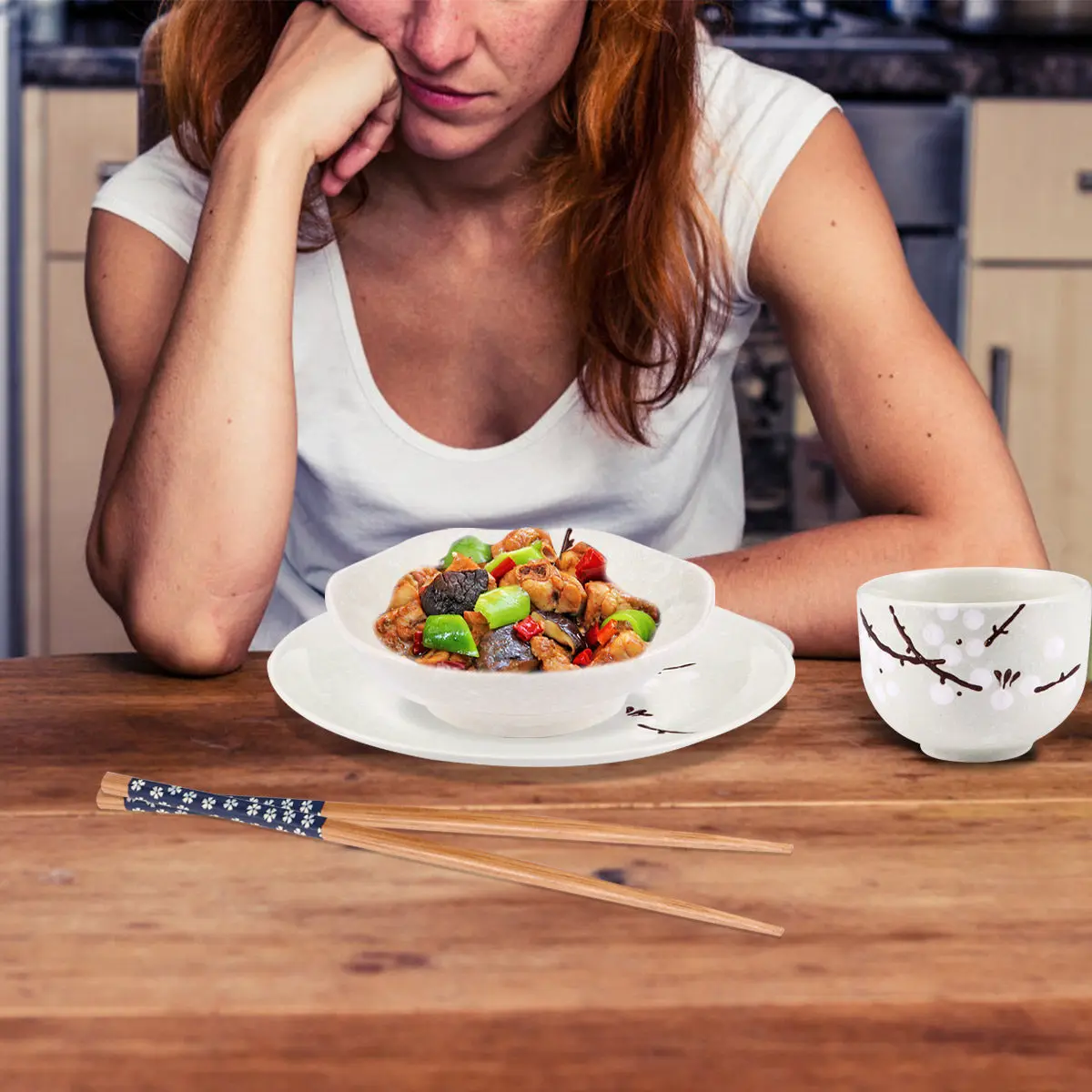 

Набор из 6 предметов: японский керамический столовый сервиз (миска для риса, чашка для супа мисо, маленькая тарелка, подставка для палочек) для индивидуальной порции, для дома