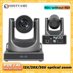 1080P 60fps Video Full HD Camera NDI®|HB AI Tracking 12/20/30X Optical Zoom POE HDMI SDI USB output for Church Meeting Broadcast