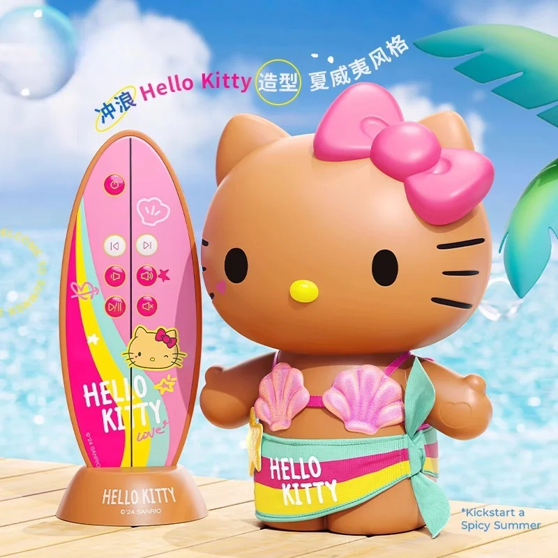 

Hot Sale New Hello Kitty Bluetooth Speaker Summer Surfing Series Portable Speaker Cute Girl Desktop Ornament Birthday Gifts