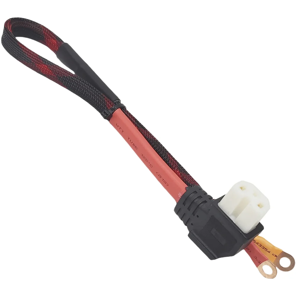 

Кабель силовой 10AWG с силиконовой изоляцией, усиленными медными клеммами и красно-черной сетчатой оплеткой для надежной проводки