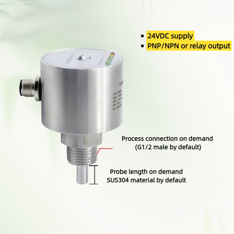 Hfm500 الحرارية الهواء المياه مفاتيح التدفق الرأسي/الأفقي مفتاح معدني الاستشعار SS316L 304 تدفق التبديل #4