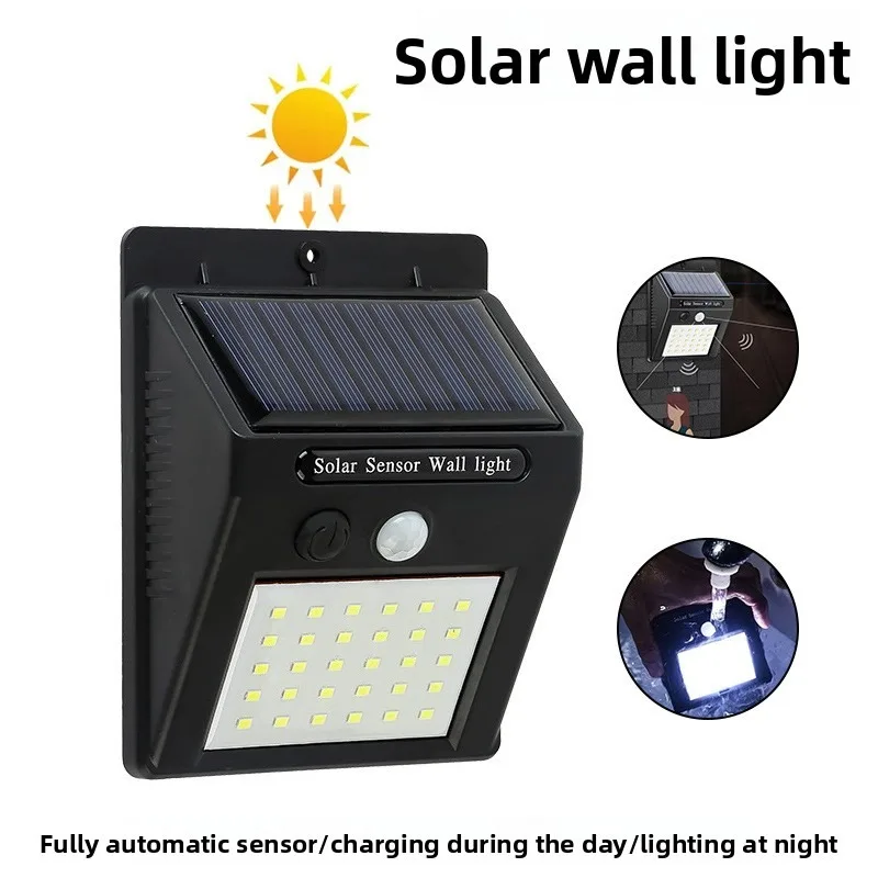 20 - LED Solar PIR Motion - مصباح حائط بمستشعر: مقاوم للماء، فناء وجدار، يوفر إضاءة خارجية ممتازة.