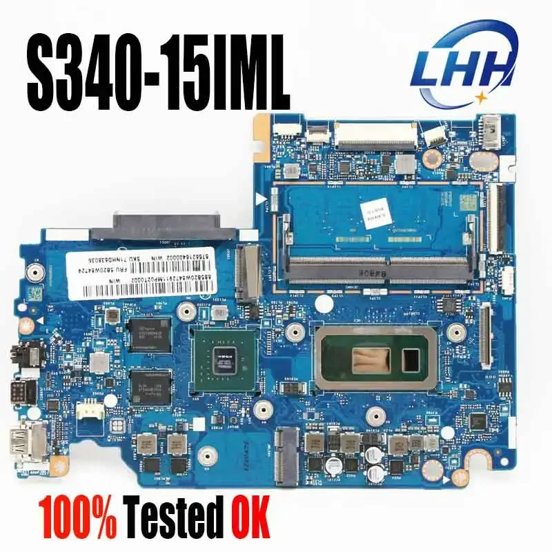 

For Lenovo Ideapad S340-15IML Laptop Motherboard with I7-10510U MX230 2G 4GB LA-H104P 5B20W84729 Mainboard
