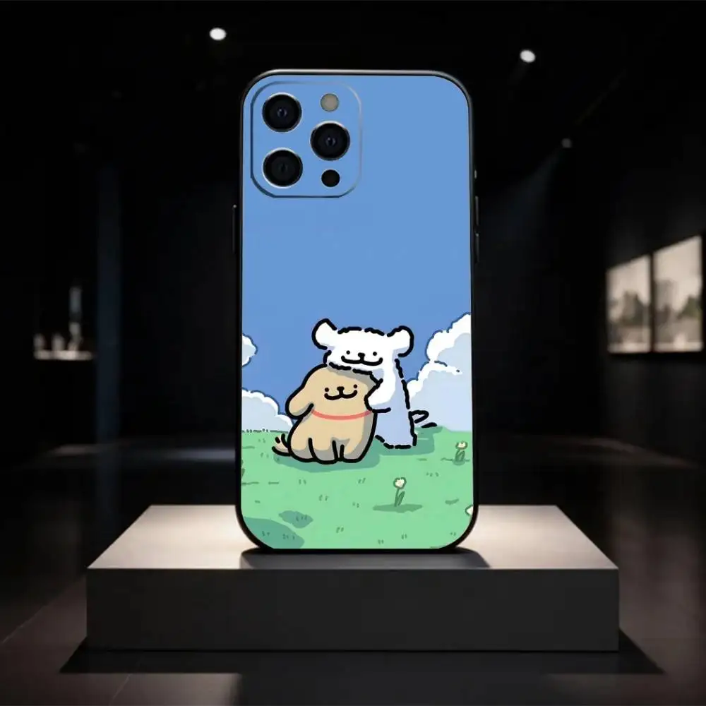 المالطية الكلب لطيف خط الجراء جراب هاتف سيليكون لينة آيفون 17 16 15 14 13 12 11 X XR زائد برو ماكس زائد