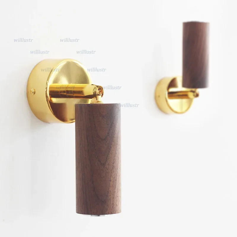 

Creative Wooden Wall Lamp Beech Black Walnut Wood Gold Silver Metal Sconce Hotel Bar Cafe Aisle Livling Room Bedside Lighting
