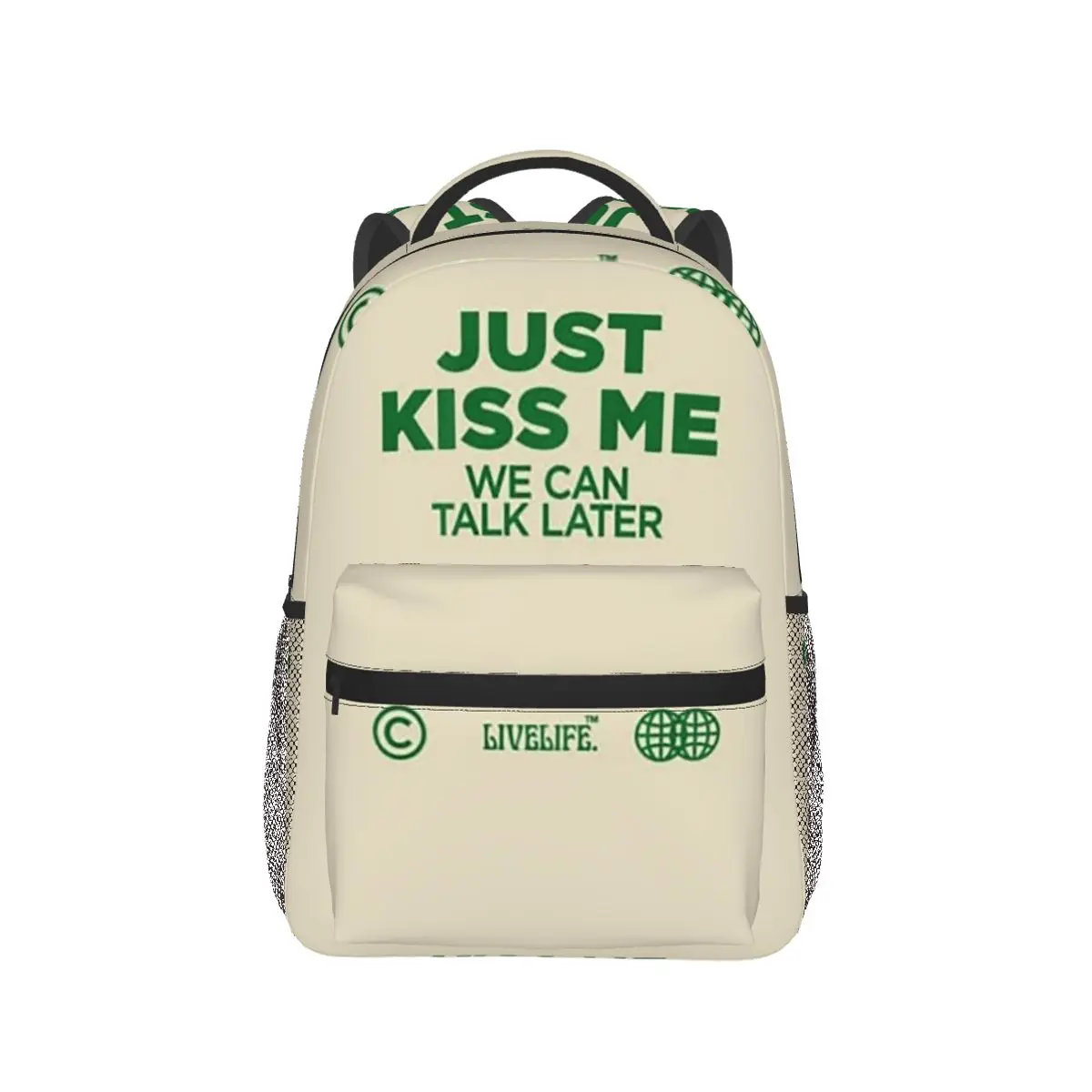 Рюкзак JUST KISS ME We Can Talk Later Mas Amor Por Favor Cruel Pancake, школьный ранец для мальчиков и девочек, сумка через плечо