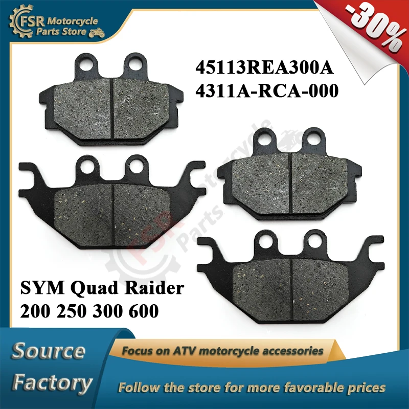 

2 пары тормозных колодок, подходят для SYM Quad Lander 200 TrackRunner 250 300 600 CC, P/N: 45113REA300A 4311A-RCA-000, детали Quad