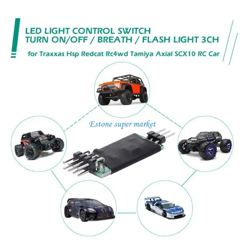 

090B Simulation RC LED Lamp Light Control Switch Panel 1/10 Model Spare Accs