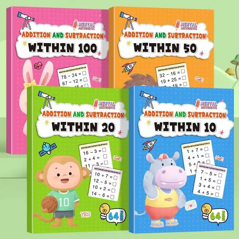 Handwritten Arithmetic Exercise Books Within 10-100 Addition & Subtraction Children's Math Workbooks Learning Notebooks