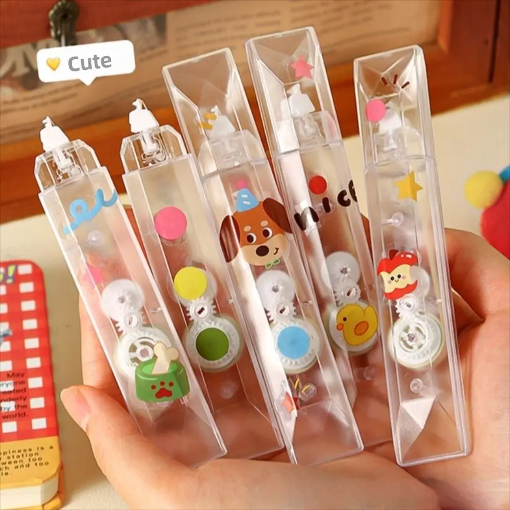 

5pcs/Set Transparent Correction Tape Smooth Silent Student Alteration Tape Cartoon Large Capacity Correction Band